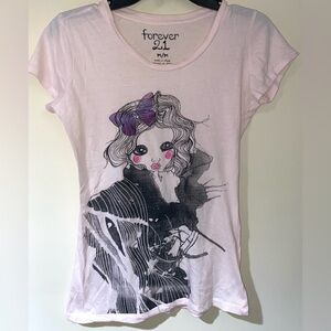 Vintage graphic tee bling tee cotton pink tee medium Y2K tee rhinestone top